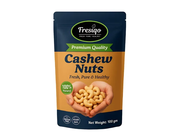 Fresiqo Premium Cashews (Kaju) 100 gm | 100% Natural, High in Protein, Fresh & Crunchy Dry Fruits