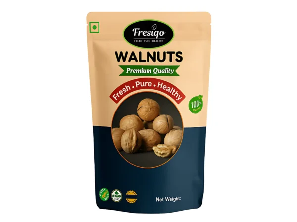 Fresiqo Premium Walnuts (Akhrot) 100g | Whole Natural Nuts | Rich in Omega-3, Protein & Antioxidants | Healthy Dry Fruits & Brain Food